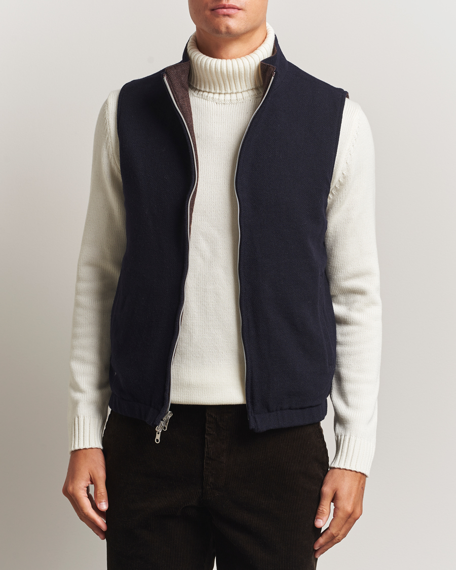 Mies | Ulkoliivit | Stenströms | Reversible Wool Vest Navy