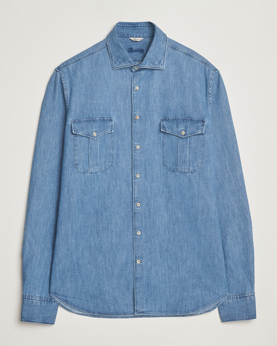 Mies | Kauluspaidat | Stenströms | Regular Fit Pocket Denim Shirt Blue