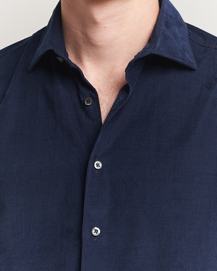 Mies | Kauluspaidat | Stenströms | Regular Fit Cut Away Cord Shirt Navy