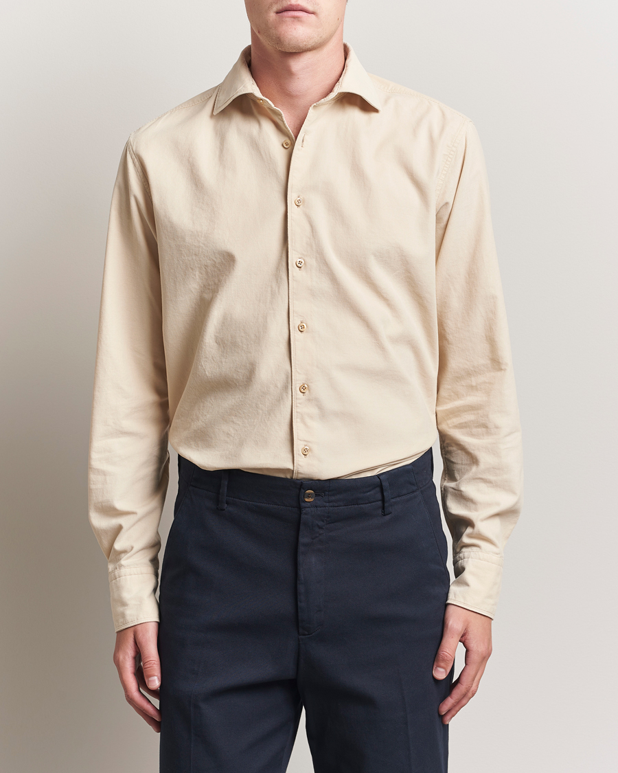 Mies | Kauluspaidat | Stenströms | Regular Fit Cut Away Cord Shirt Beige