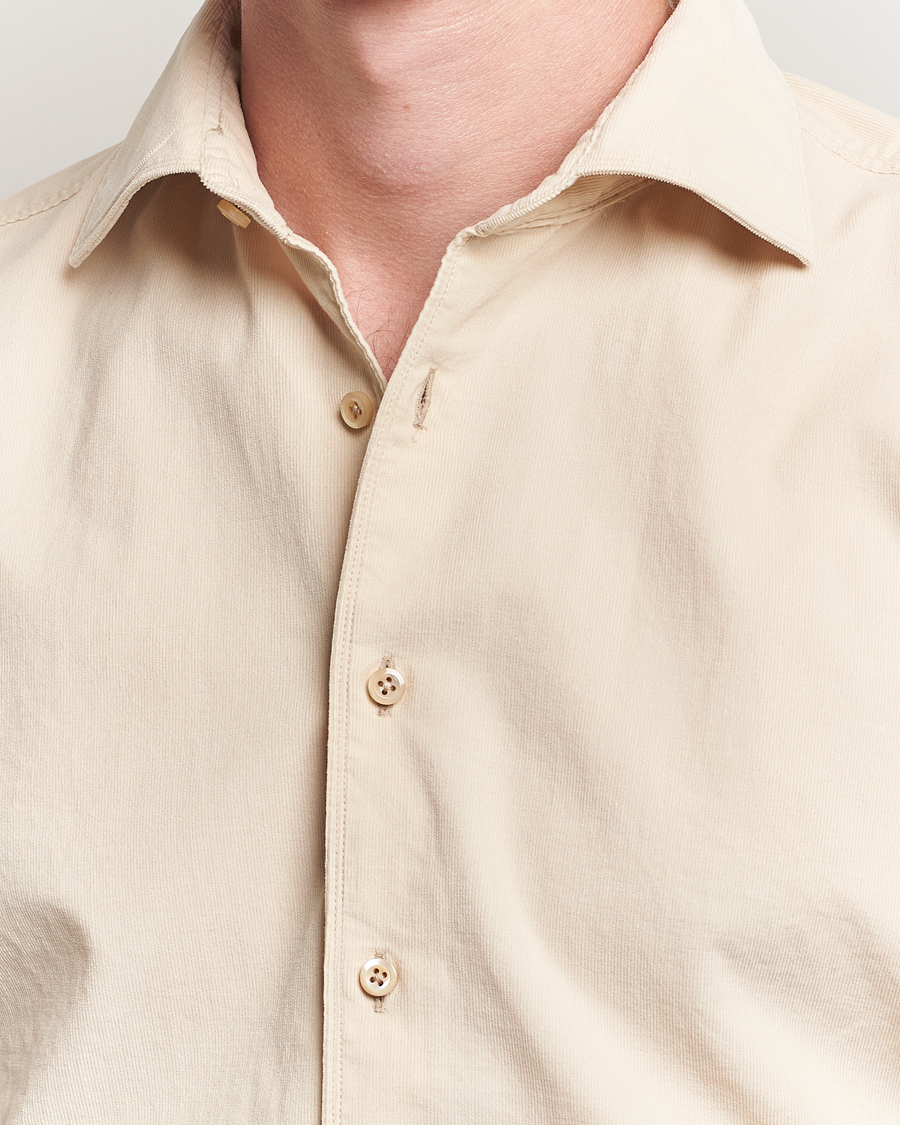 Mies | Kauluspaidat | Stenströms | Regular Fit Cut Away Cord Shirt Beige