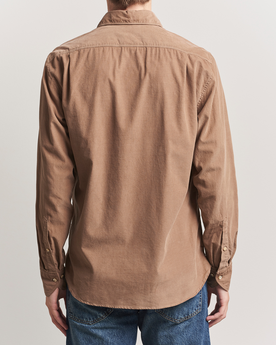 Mies | Kauluspaidat | Stenströms | Regular Fit Cut Away Cord Shirt Brown