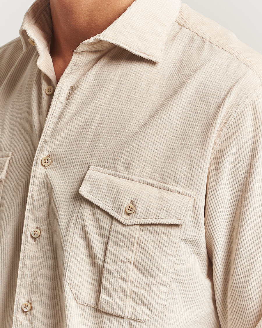 Mies | Kauluspaidat | Stenströms | Regular Fit Cord Pocket Shirt Beige