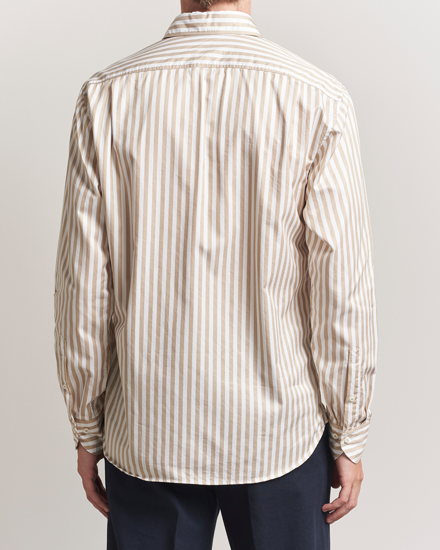 Mies | Kauluspaidat | Stenströms | Regular Fit Washed Large Stripe Shirt White/Beige