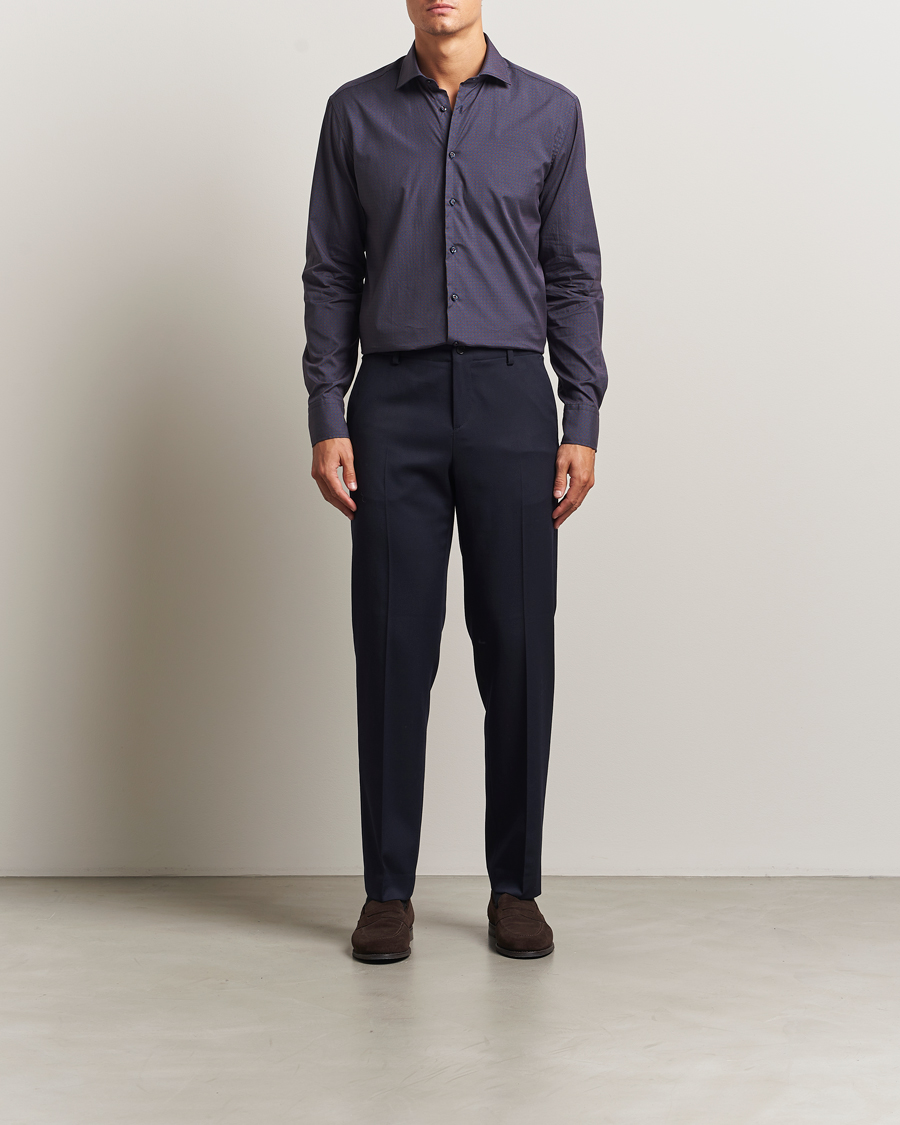 Mies | Kauluspaidat | Stenströms | Regular Fit Cotton Printed Shirt Blue