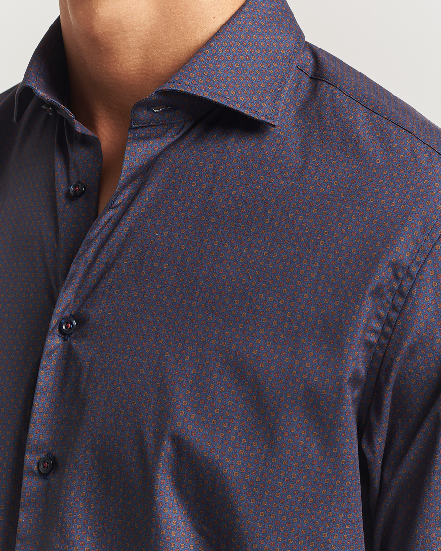 Mies | Kauluspaidat | Stenströms | Regular Fit Cotton Printed Shirt Blue