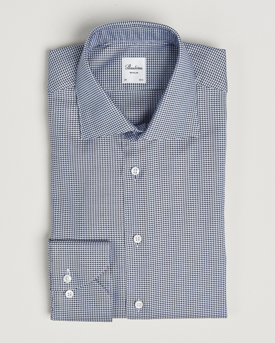 Mies | Kauluspaidat | Stenströms | Regular Fit Woven Structure Shirt Blue