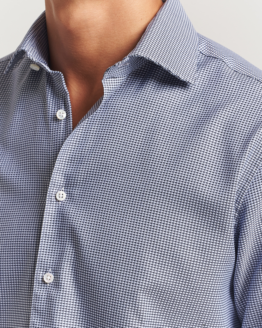 Mies | Kauluspaidat | Stenströms | Regular Fit Woven Structure Shirt Blue