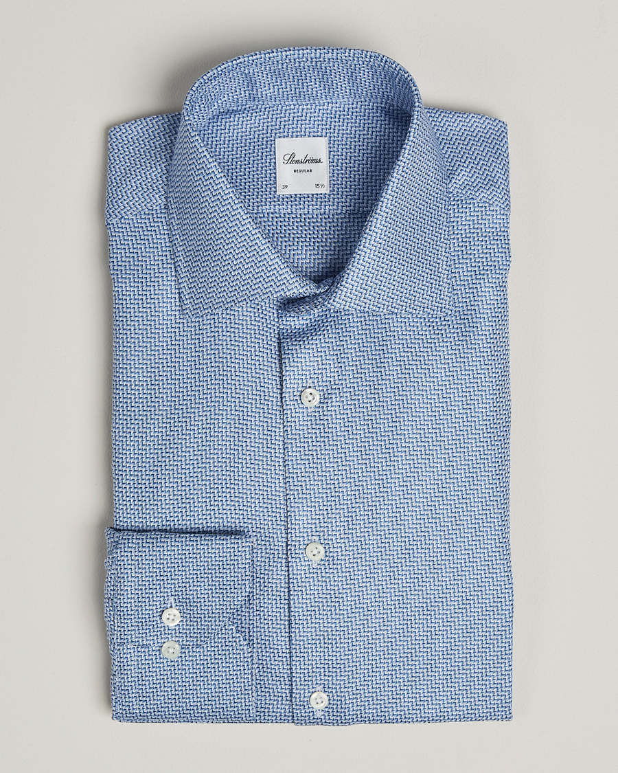 Mies | Kauluspaidat | Stenströms | Regular Fit Diagonal Cut Away Shirt Blue