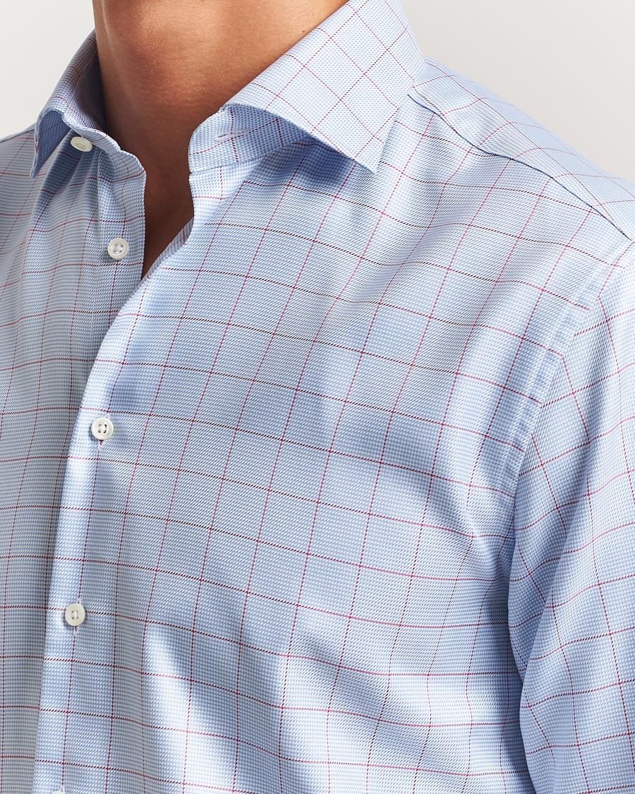Mies | Kauluspaidat | Stenströms | Regular Fit Overcheck Cut Away Shirt Blue