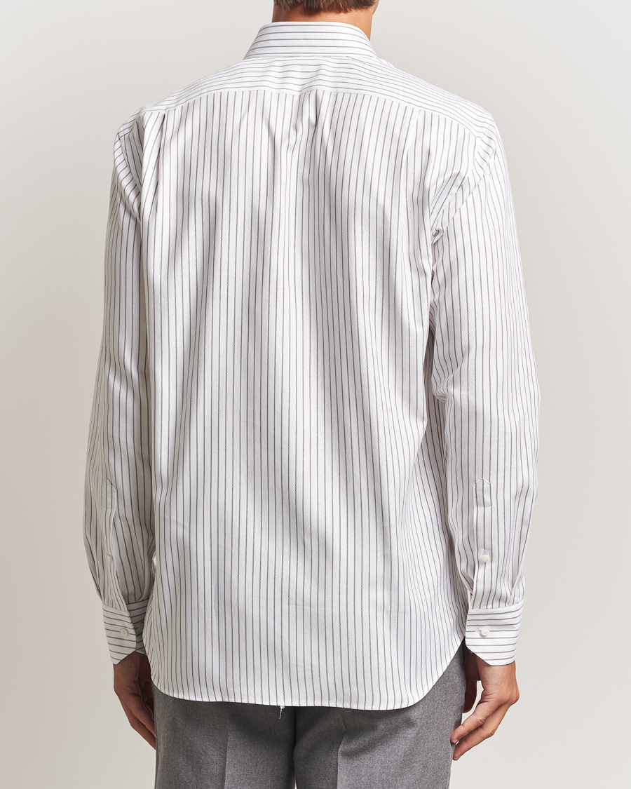 Mies | Kauluspaidat | Stenströms | Regular Fit Oxford Stripe Cut Away Shirt White