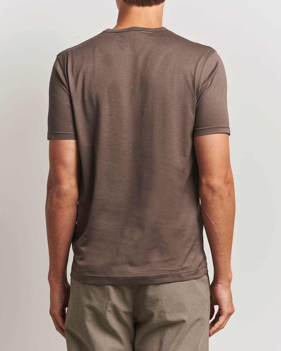 Mies | T-paidat | Sunspel | Crew Neck Q82 Cotton T-Shirt Bark