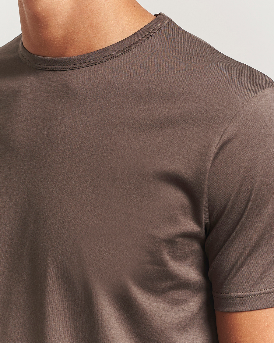 Mies | T-paidat | Sunspel | Crew Neck Q82 Cotton T-Shirt Bark