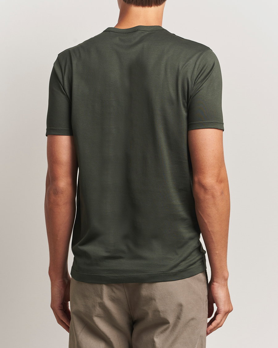 Mies | T-paidat | Sunspel | Crew Neck Q82 Cotton T-Shirt Dark Green