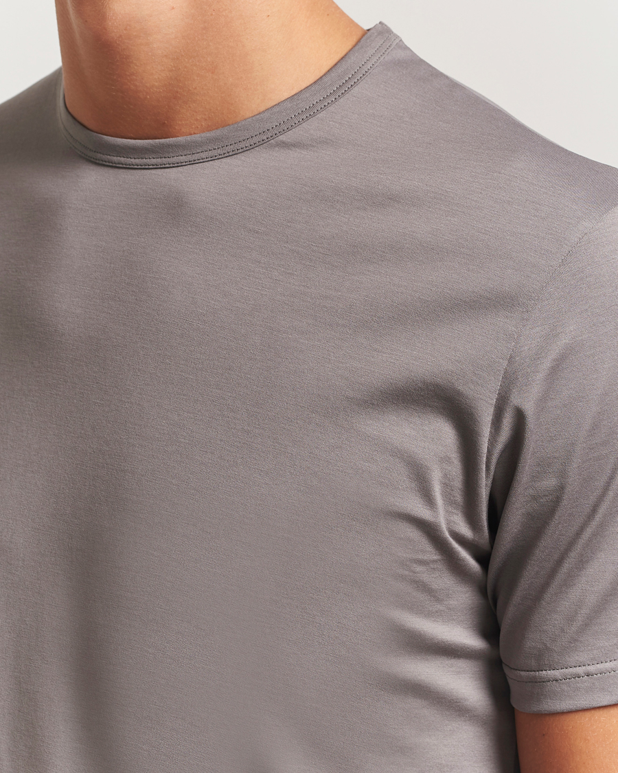 Mies | T-paidat | Sunspel | Crew Neck Q82 Cotton T-Shirt Iron Grey