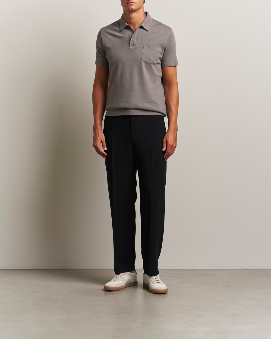 Mies | Pikeet | Sunspel | Riviera Polo Shirt Iron Grey