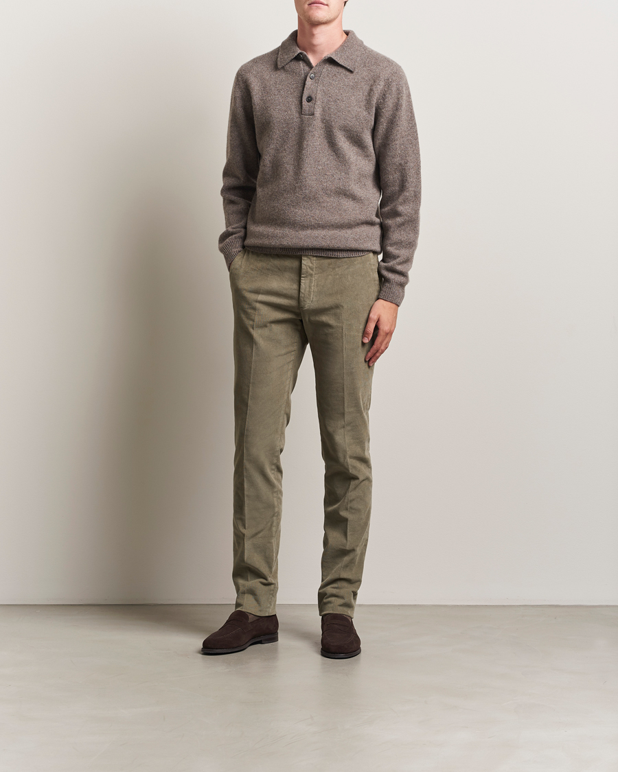Mies | Puserot | Sunspel | Lambswool Poloshirt Bark