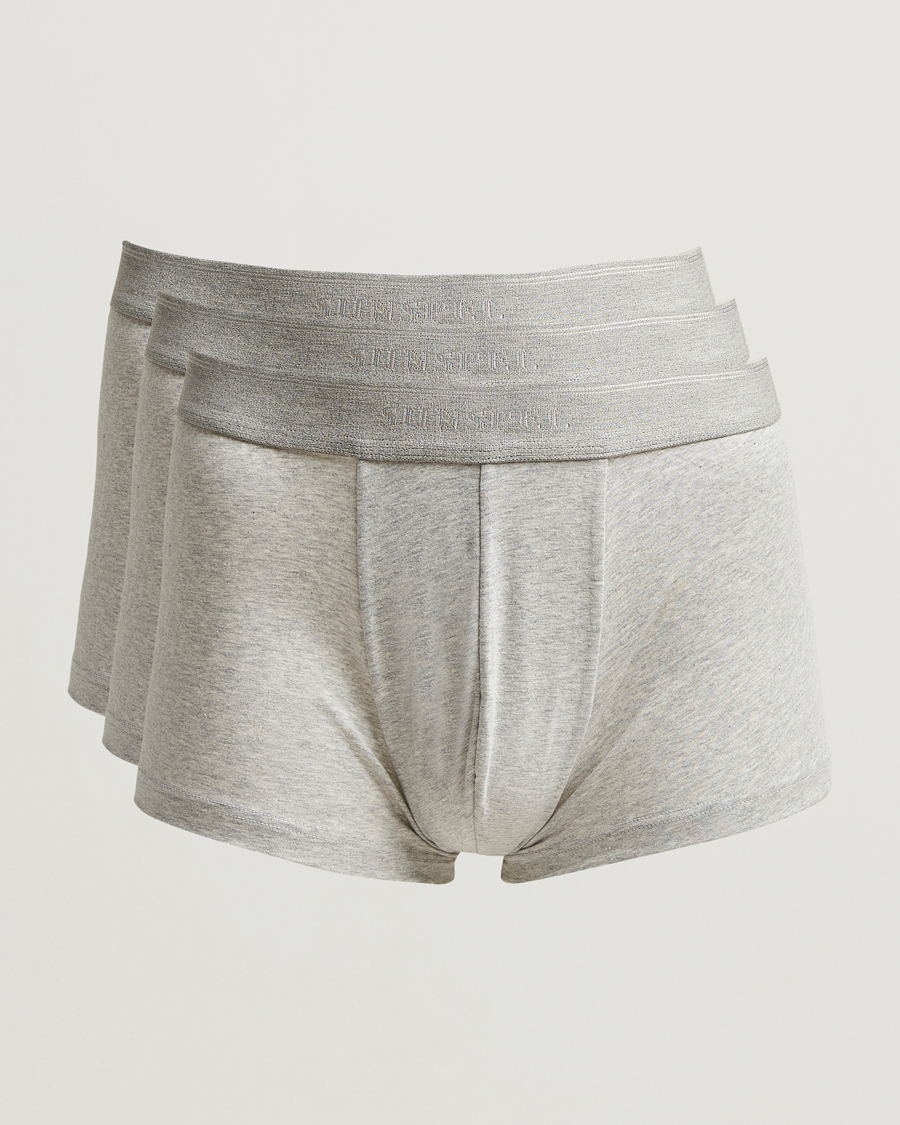 Mies | Alusvaatteet | Sunspel | 3-Pack Cotton Stretch Trunk Grey