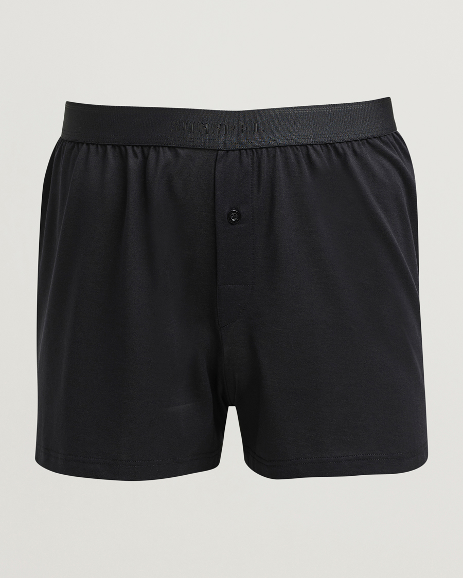 Mies | Alusvaatteet | Sunspel | Superfine One Button Boxer Black