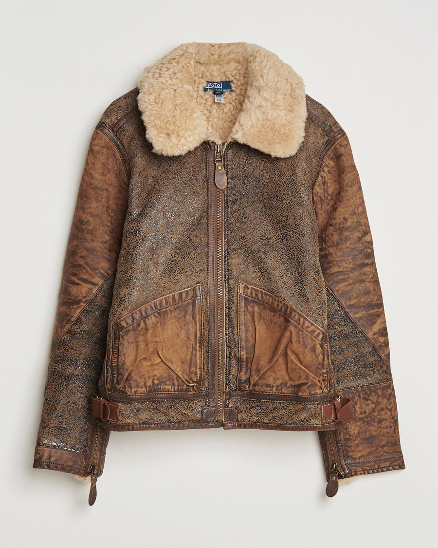 Mies | Takit | Polo Ralph Lauren | Sherling Lined Bomber Jacket Brown Earth