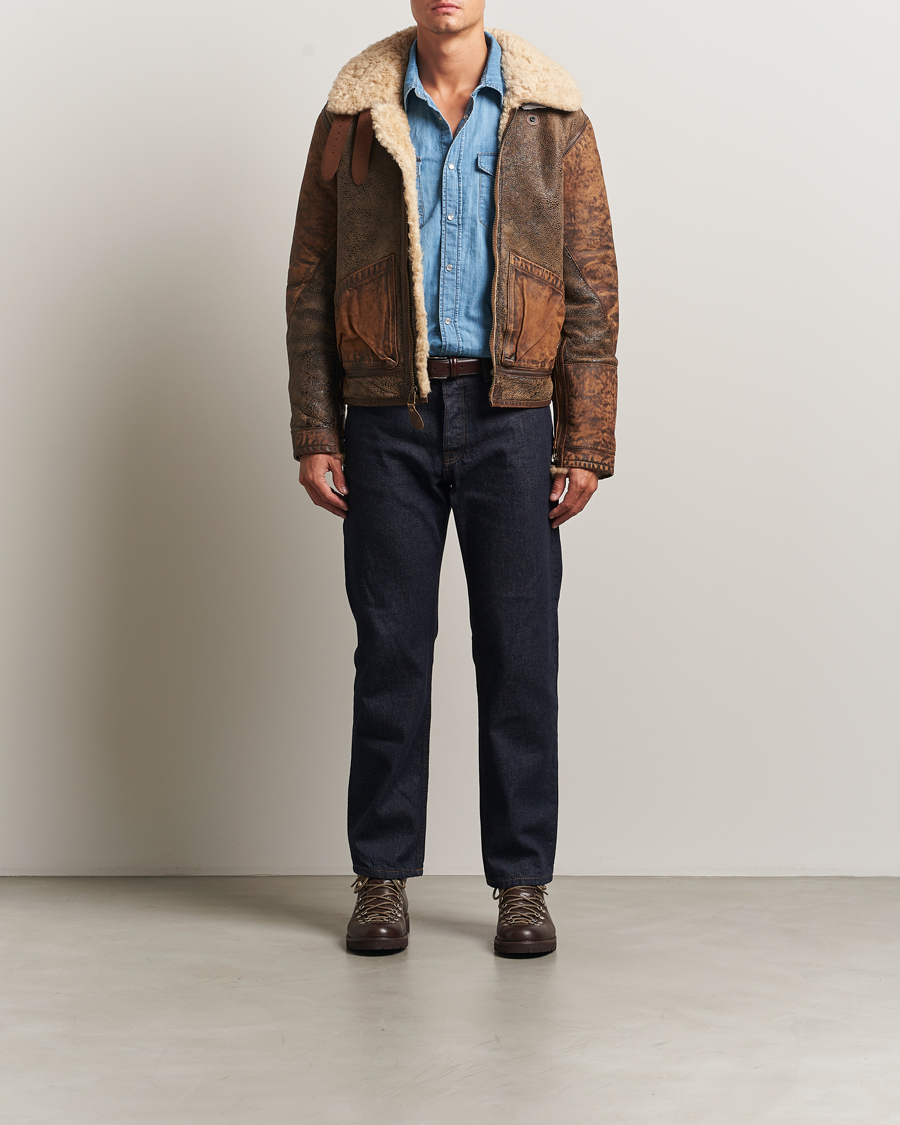 Mies | Takit | Polo Ralph Lauren | Sherling Lined Bomber Jacket Brown Earth