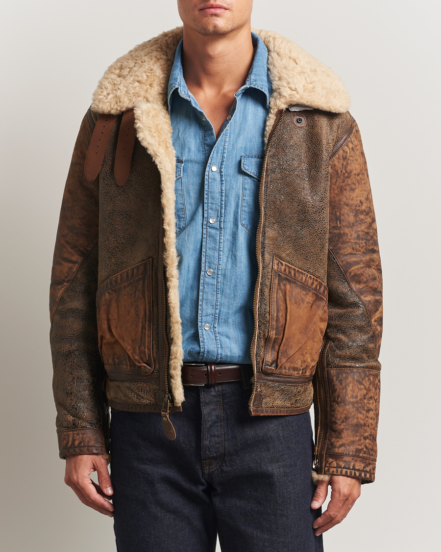 Mies | Takit | Polo Ralph Lauren | Sherling Lined Bomber Jacket Brown Earth