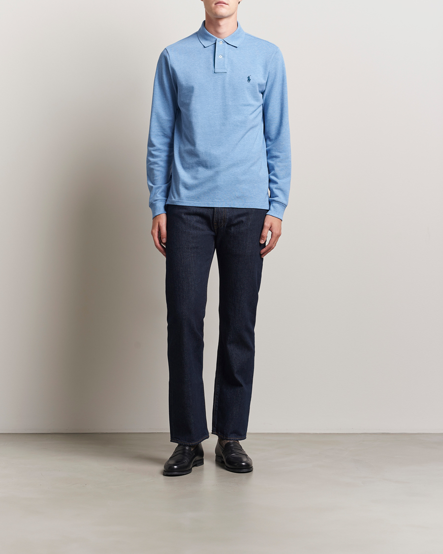 Mies | Pikeet | Polo Ralph Lauren | Custom Slim Fit Long Sleeve Polo Soft Royal Heather
