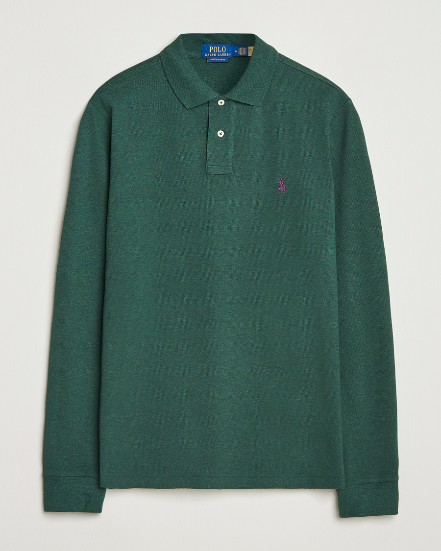 Mies | Pikeet | Polo Ralph Lauren | Custom Slim Fit Long Sleeve Polo Scotch Pine Heather