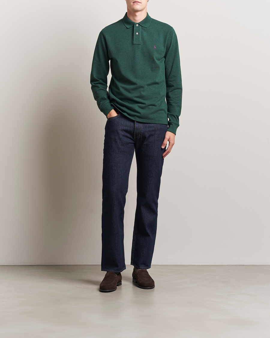 Mies | Pikeet | Polo Ralph Lauren | Custom Slim Fit Long Sleeve Polo Scotch Pine Heather