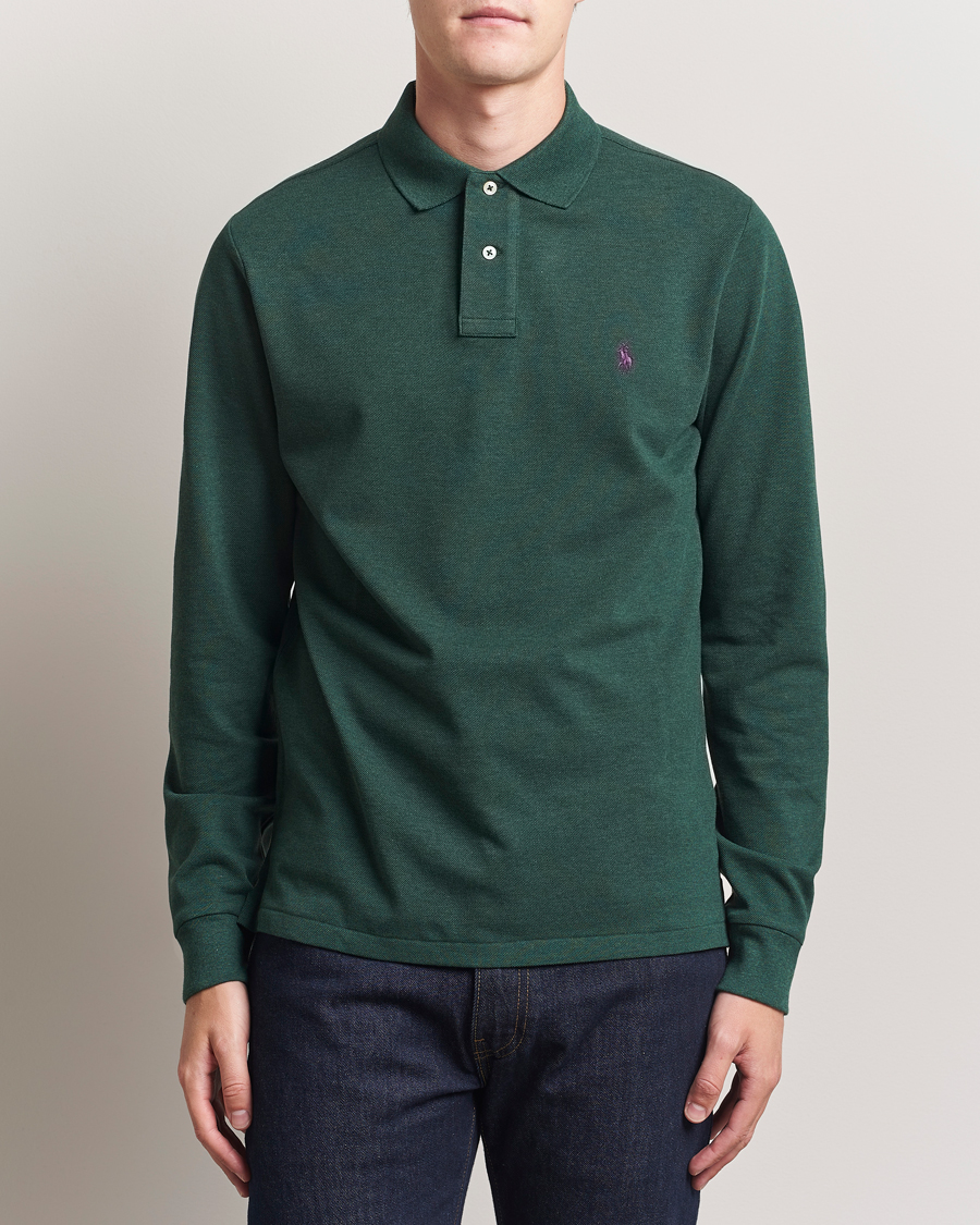 Mies | Pikeet | Polo Ralph Lauren | Custom Slim Fit Long Sleeve Polo Scotch Pine Heather