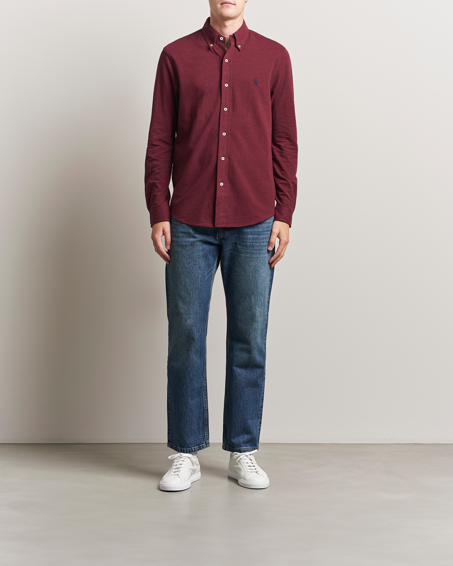 Mies | Kauluspaidat | Polo Ralph Lauren | Featherweight Mesh Shirt Spring Wine Heather