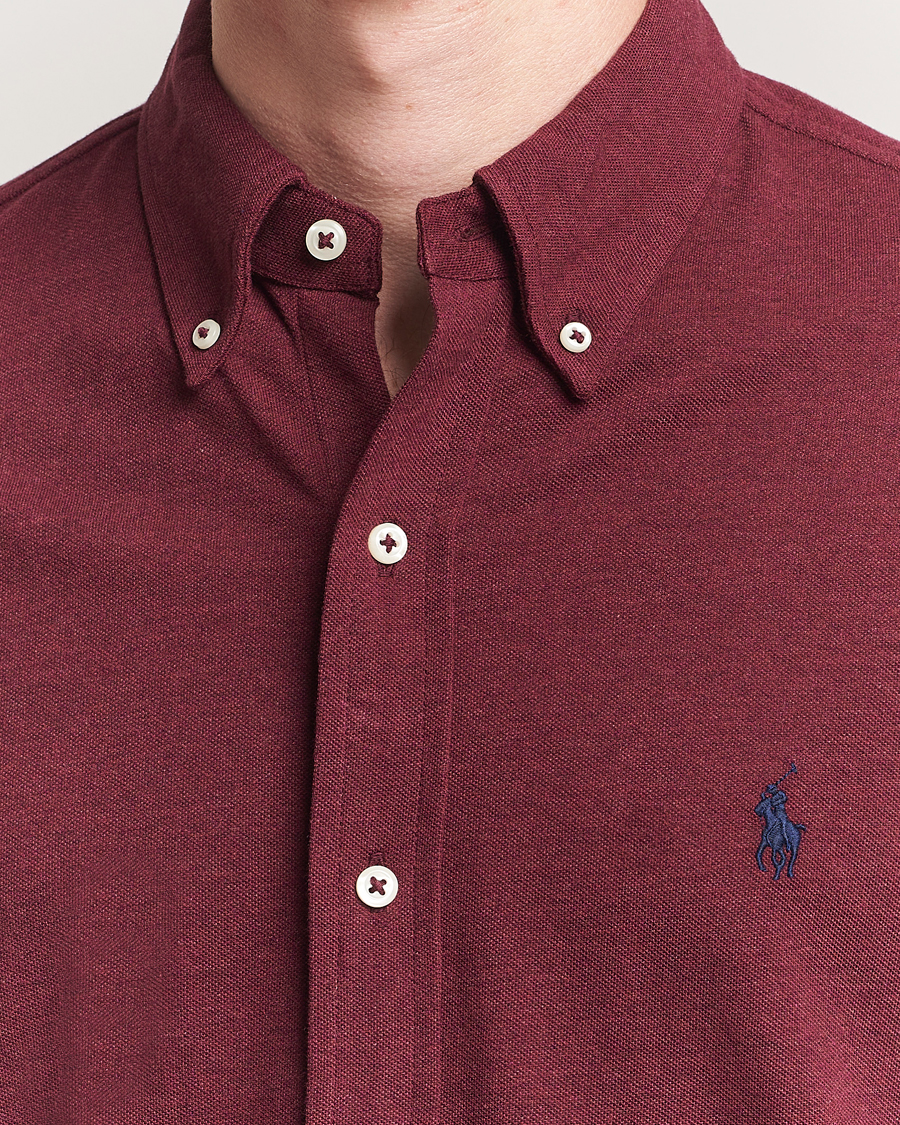 Mies | Kauluspaidat | Polo Ralph Lauren | Featherweight Mesh Shirt Spring Wine Heather