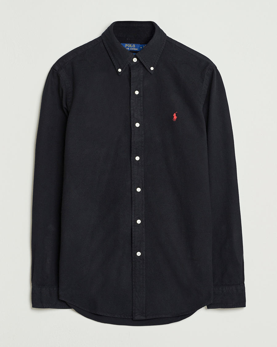 Mies | Kauluspaidat | Polo Ralph Lauren | Custom Fit Brushed Flannel Shirt Polo Black
