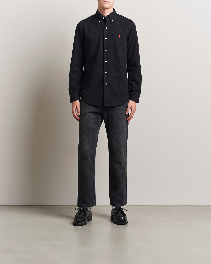 Mies | Kauluspaidat | Polo Ralph Lauren | Custom Fit Brushed Flannel Shirt Polo Black