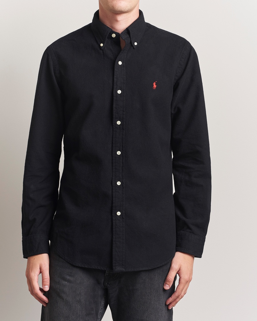 Mies | Kauluspaidat | Polo Ralph Lauren | Custom Fit Brushed Flannel Shirt Polo Black