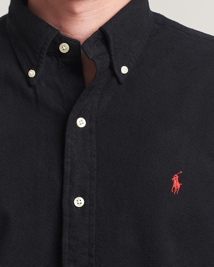 Mies | Kauluspaidat | Polo Ralph Lauren | Custom Fit Brushed Flannel Shirt Polo Black
