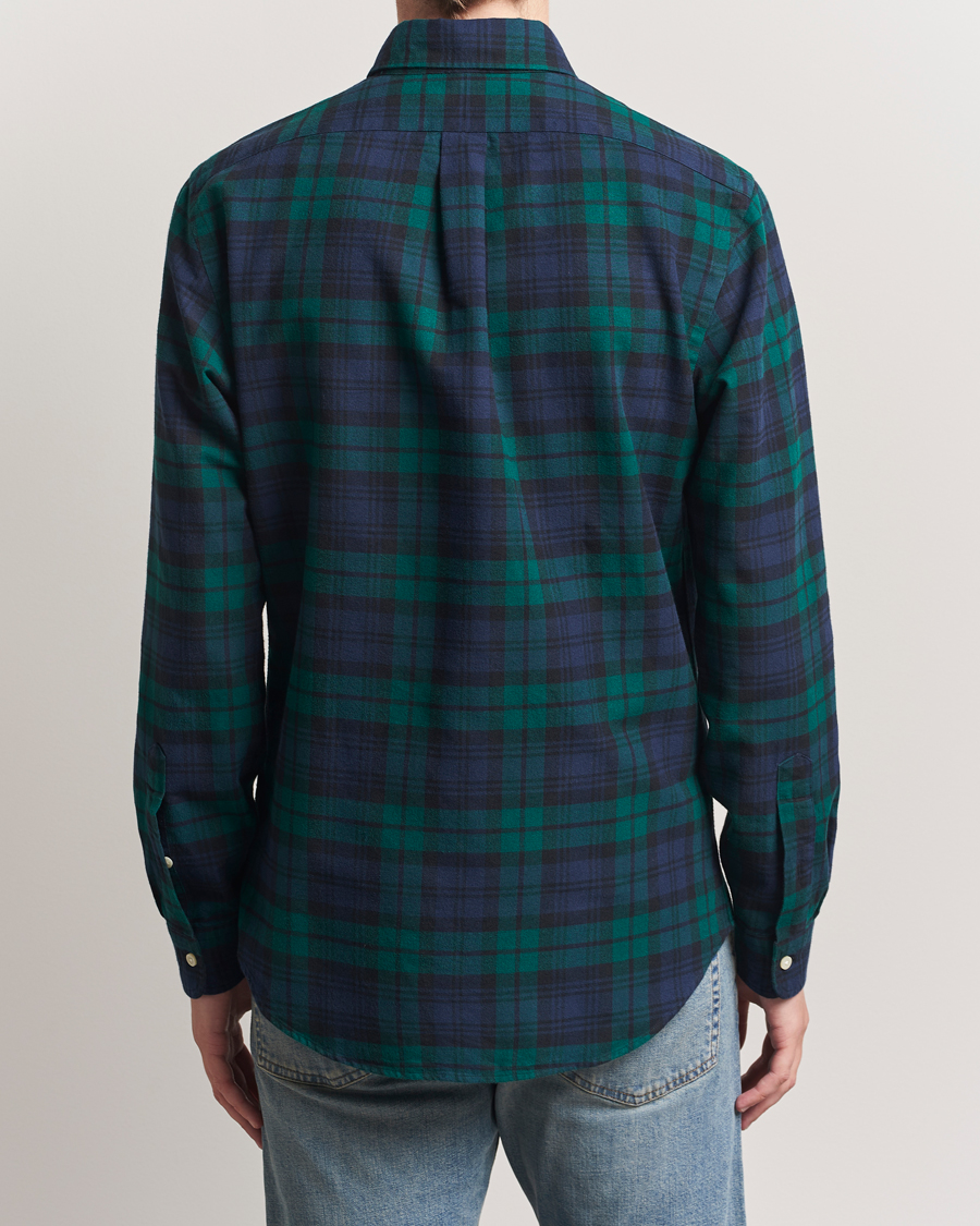 Mies | Kauluspaidat | Polo Ralph Lauren | Custom Fit Brushed Flannel Checked Shirt Navy/Green