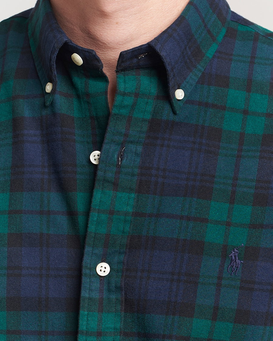 Mies | Kauluspaidat | Polo Ralph Lauren | Custom Fit Brushed Flannel Checked Shirt Navy/Green