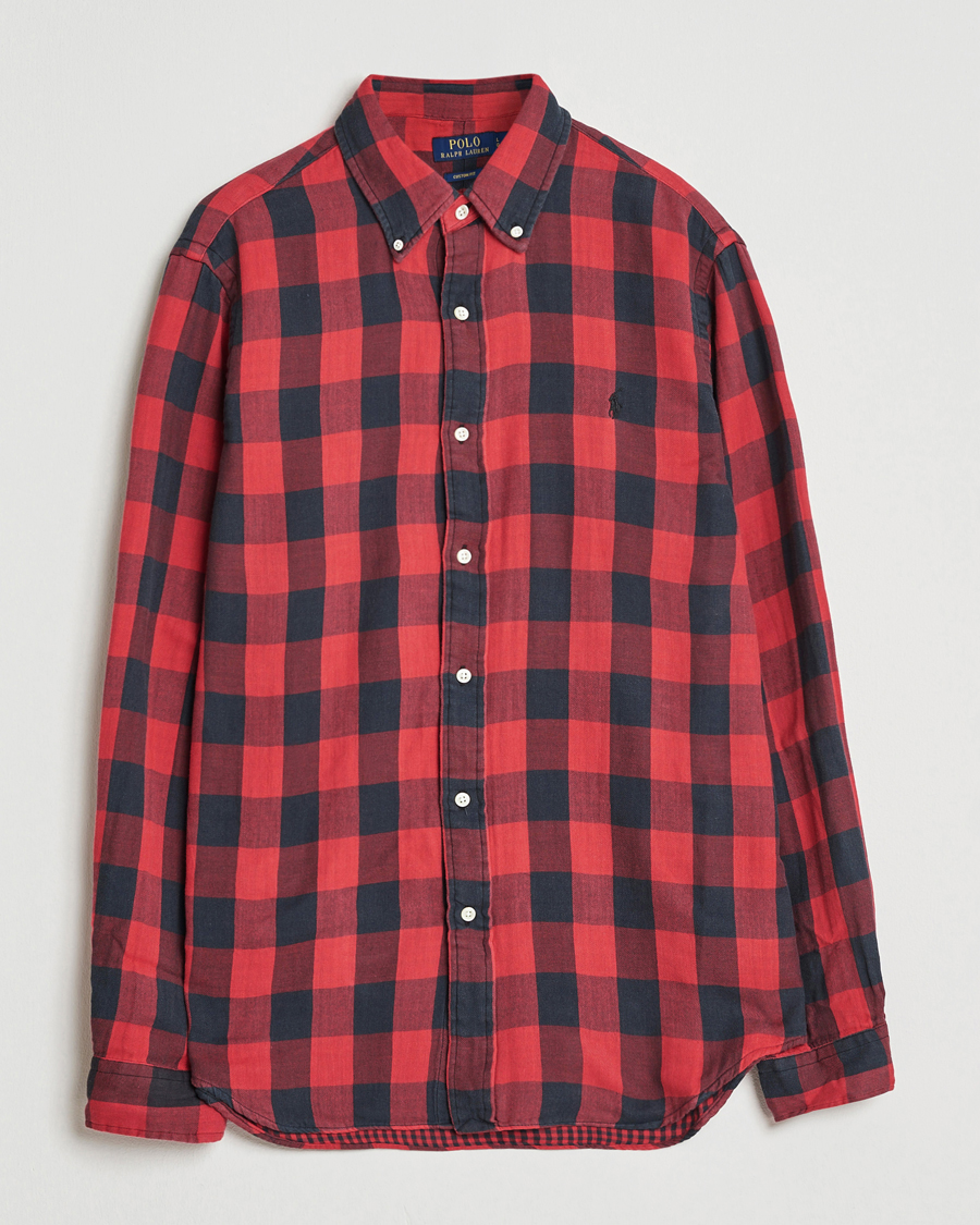 Mies | Kauluspaidat | Polo Ralph Lauren | Custom Fit Double Faced Checked Shirt Red/Black