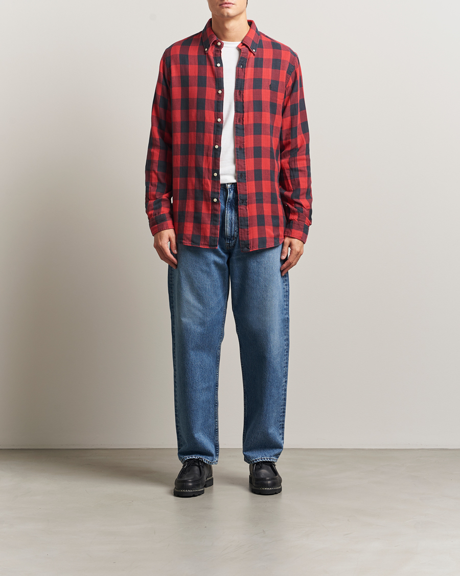 Mies | Kauluspaidat | Polo Ralph Lauren | Custom Fit Double Faced Checked Shirt Red/Black