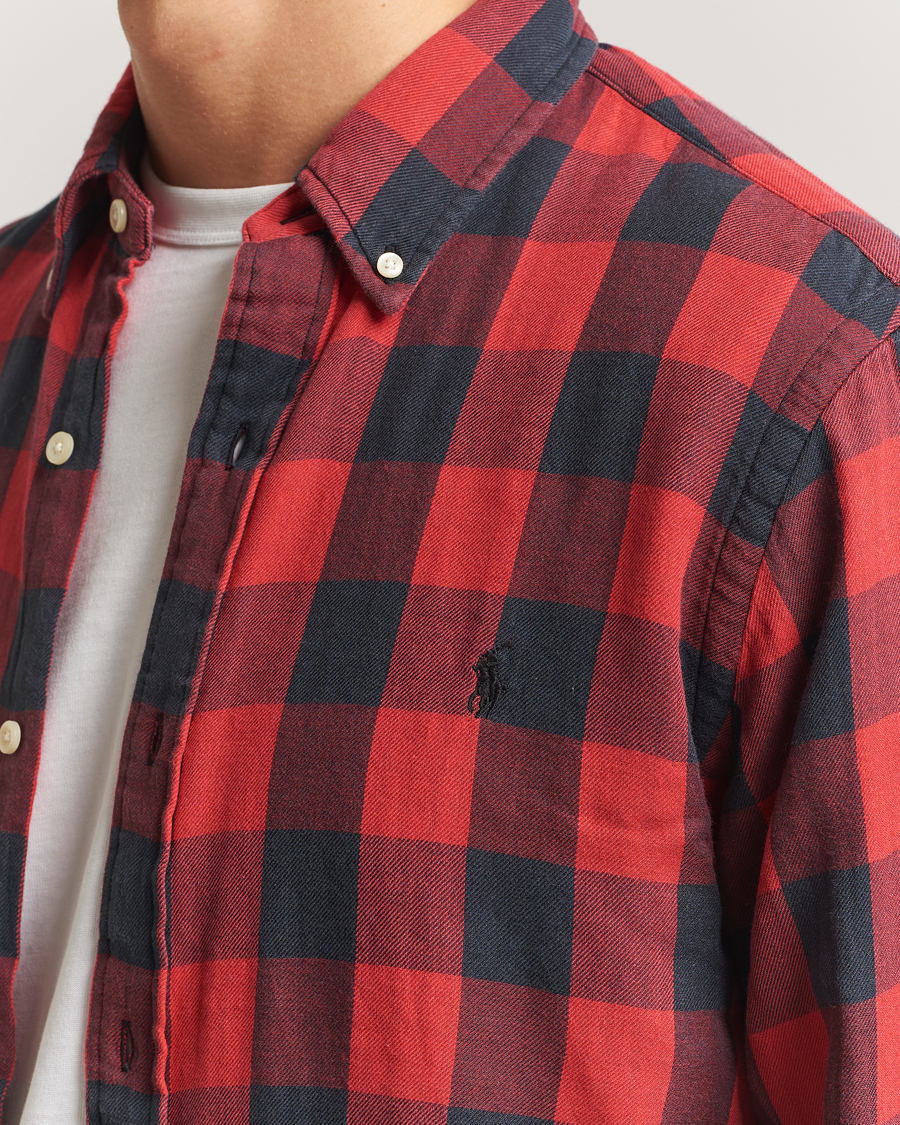 Mies | Kauluspaidat | Polo Ralph Lauren | Custom Fit Double Faced Checked Shirt Red/Black