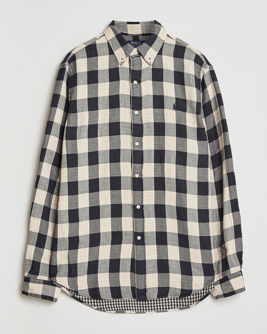 Mies | Kauluspaidat | Polo Ralph Lauren | Custom Fit Double Faced Checked Shirt Cream/Black