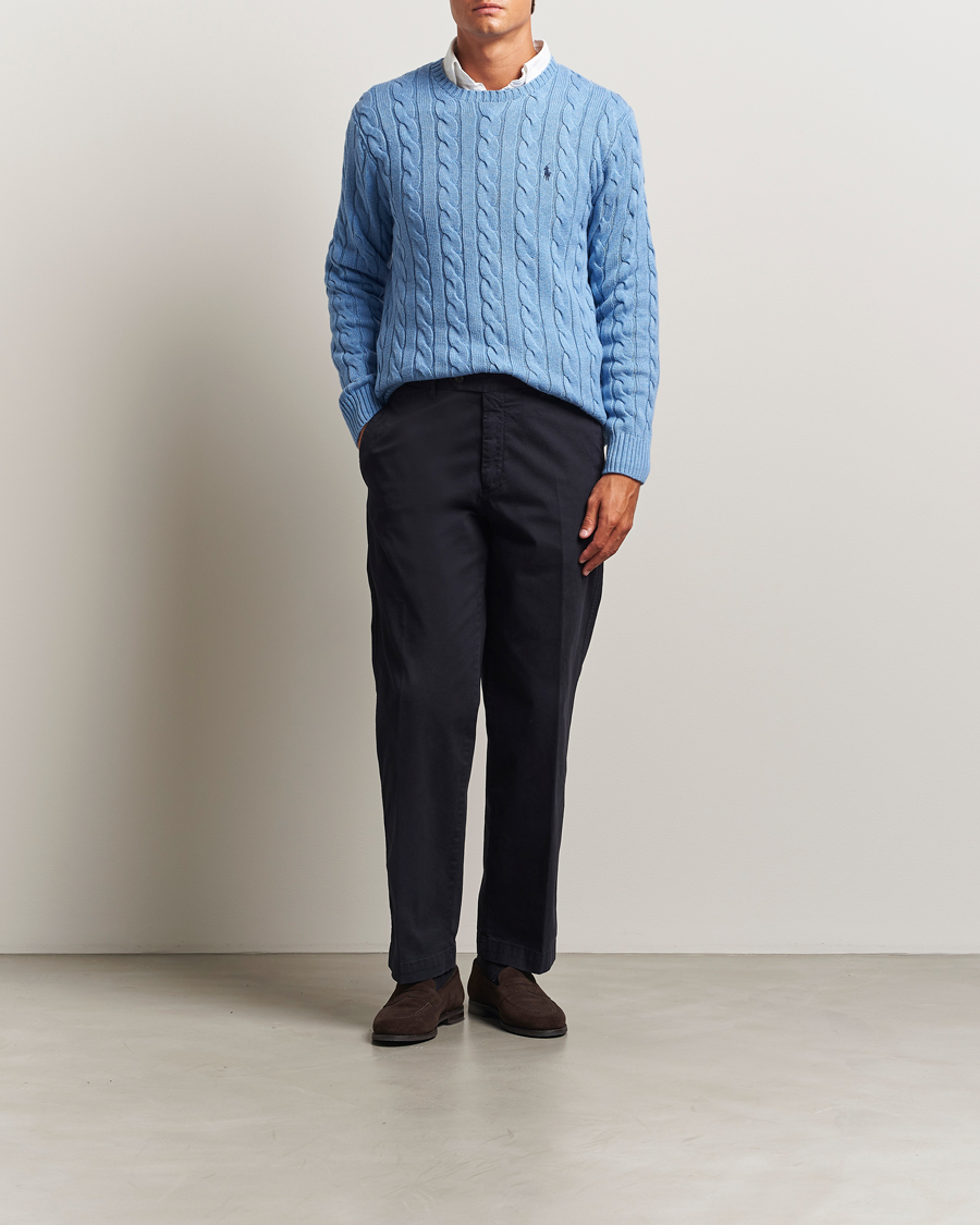 Mies | Puserot | Polo Ralph Lauren | Cotton Cable Pullover Soft Royal Heather