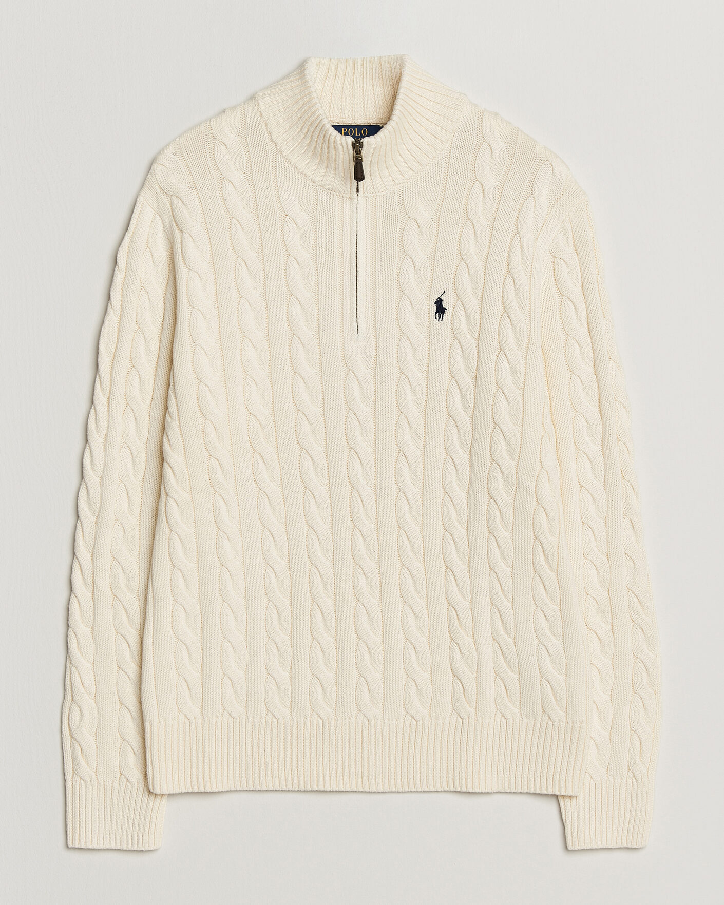Mies | Puserot | Polo Ralph Lauren | Cotton Cable Half Zip Andover Cream