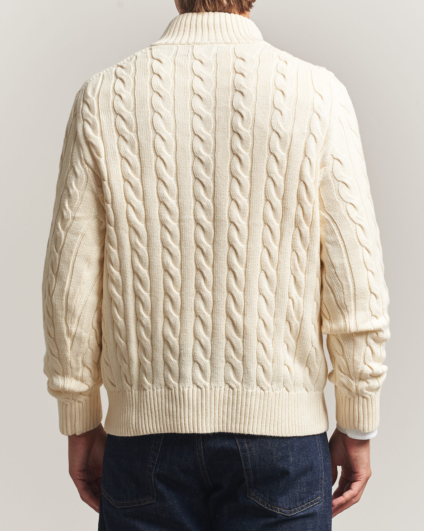 Mies | Puserot | Polo Ralph Lauren | Cotton Cable Half Zip Andover Cream