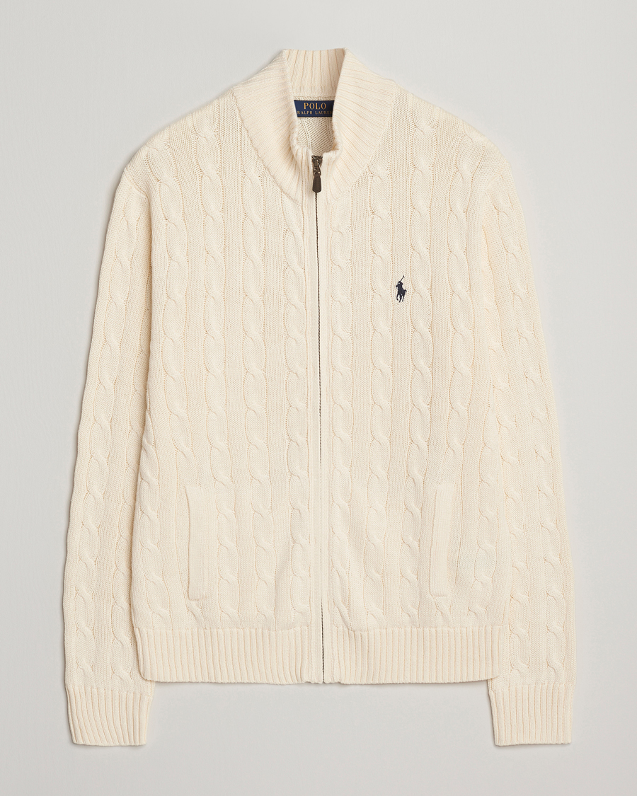 Mies | Puserot | Polo Ralph Lauren | Cotton Cable Full Zip Andover Cream