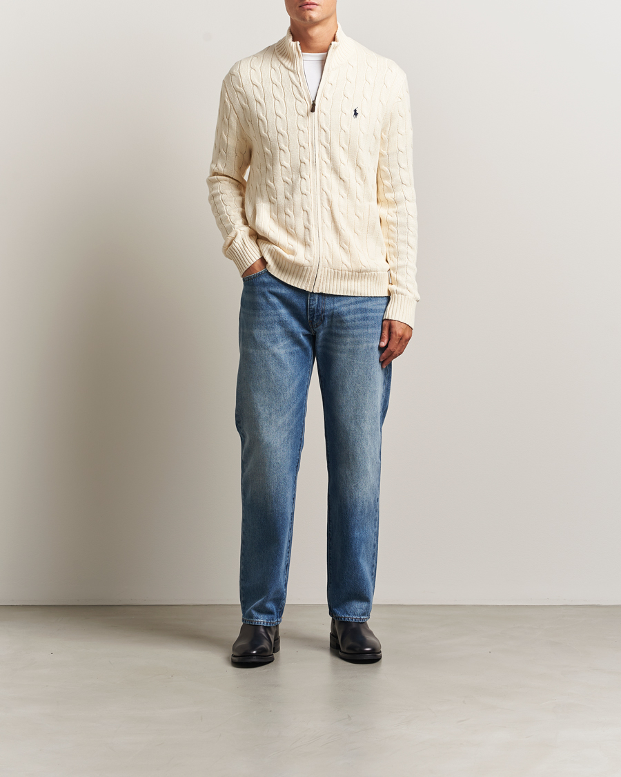 Mies | Puserot | Polo Ralph Lauren | Cotton Cable Full Zip Andover Cream