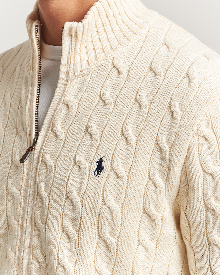 Mies | Puserot | Polo Ralph Lauren | Cotton Cable Full Zip Andover Cream