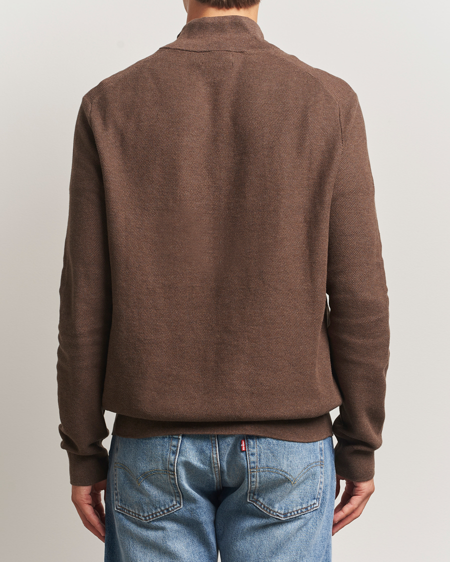 Mies | Puserot | Polo Ralph Lauren | Textured Half Zip Nutmeg Brown