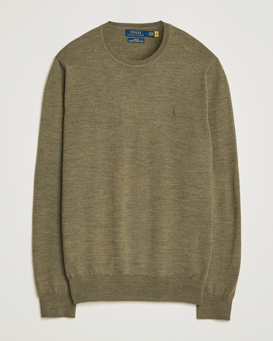 Mies | Puserot | Polo Ralph Lauren | Merino Crew Neck Pullover Cargo Olive Heather